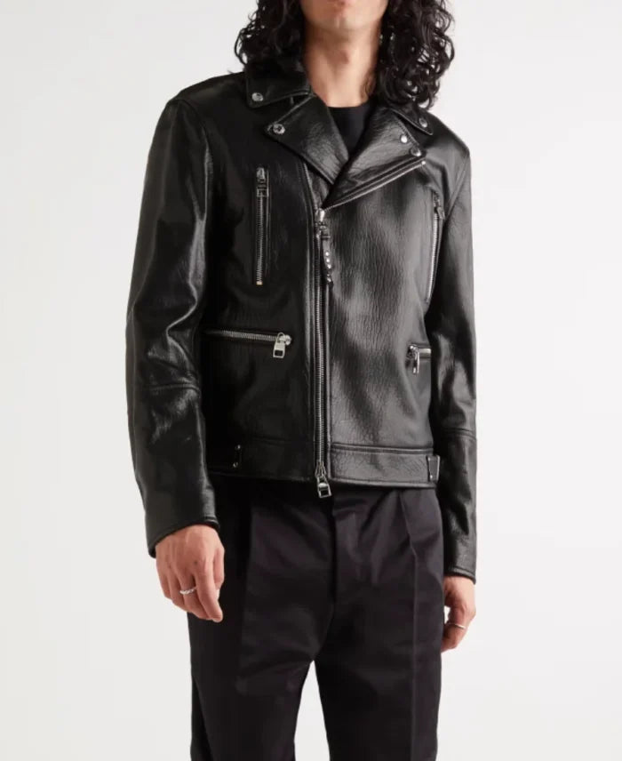 Alexander Mcqueen Biker Slim Fit Leather Jacket