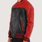 Men’s Black & Red Leather Varsity Jacket