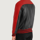 Men’s Black & Red Leather Varsity Jacket