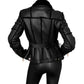 New Stylish Genuine Leather and Genuine Shearling Biker Moto Jacket Black