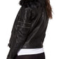 Womens Cafe Racer Leather Motorcycle Jacket Black