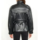 Women’s Red Long Belted Leather Jacket